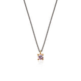 Pink Diana Necklace Κολιέ μονόπετρο χρυσό 14Κ με ροζ πέτρα