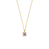 Pink Diana Necklace Κολιέ μονόπετρο χρυσό 14Κ με ροζ πέτρα