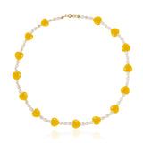 Power of Love Yellow Κολιέ με μαργαριτάρι