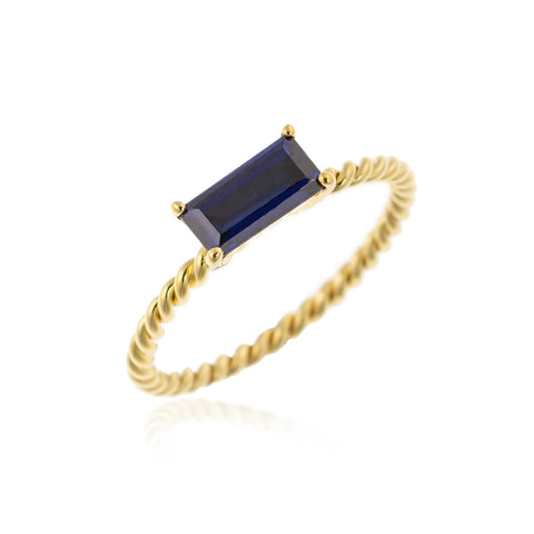 Azzurro Δαχτυλίδι χρυσό 14K με μπλε πέτρα
