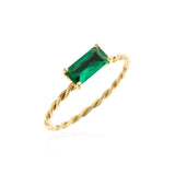 Verde Δαχτυλίδι χρυσό 14Κ με πράσινη πέτρα