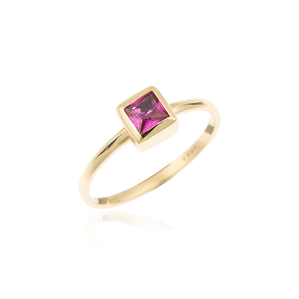 Cherry Δαχτυλίδι χρυσό 14K με κόκκινη πέτρα